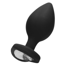 Ouch! Plug Bijou Anal silicone Heart Noir 8 x 4 cm